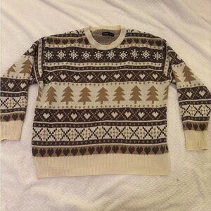 Women’s Beige and Brown Patterned Sweater